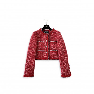 CHANEL JACKET TWEED RED 